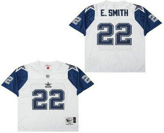 Men's Dallas Cowboys #22 Emmitt Smith White 1994 Throwback Jersey