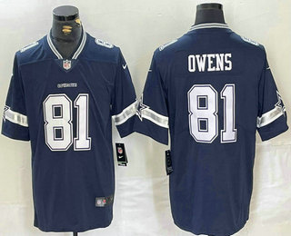 Men's Dallas Cowboys #81 Terrell Owens Navy Vapor Untouchable Limited Stitched Football Jersey