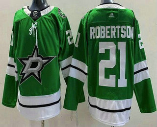 Men's Dallas Stars #21 Jason Robertson Green Authentic Jersey