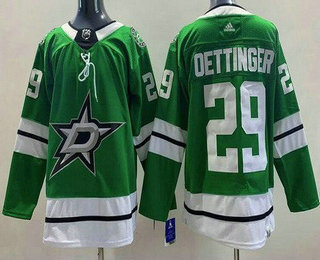 Men's Dallas Stars #29 Jake Oettinger Green Authentic Jersey