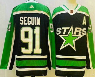 Men's Dallas Stars #91 Tyler Seguin Black 2022 Reverse Retro Authentic Jersey