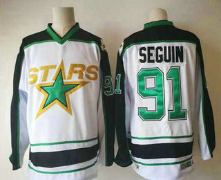 Men's Dallas Stars #91 Tyler Seguin White Away 2017-2018 CCM Hockey Adidas Stitched NHL Jersey