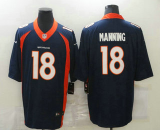 Men's Denver Broncos #18 Peyton Manning Navy Blue 2017 Vapor Untouchable Stitched NFL Nike Limited Jersey