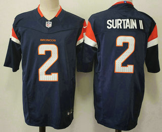 Men's Denver Broncos #2 Patrick Surtain II Limited Navy FUSE Vapor Jersey