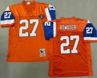 Men's Denver Broncos #27 Steve Atwater Orange 75th Throwback Jersey
