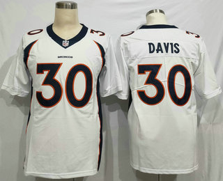 Men's Denver Broncos #30 Terrell Davis White 2017 Vapor Untouchable Stitched NFL Nike Limited Jersey
