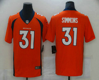 Men's Denver Broncos #31 Justin Simmons Orange 2017 Vapor Untouchable Stitched NFL Nike Limited Jersey
