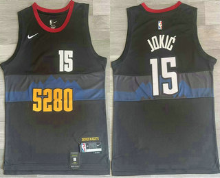 Men's Denver Nuggets #15 Nikola Jokic Navy Blue 2023 City Icon Swingman Jersey