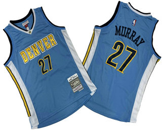 Men's Denver Nuggets #27 Jamal Murray Light Blue 2016-17 Hardwood Classics Throwback Jersey