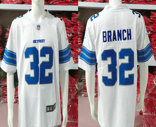 Men's Detroit Lions #32 Brian Branch Limited White Vapor Jersey