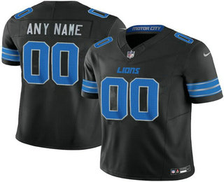 Men's Detroit Lions Customized Limited Black 2024 FUSE Vapor Jersey