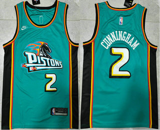 Men's Detroit Pistons #2 Cade Cunningham Green 2022 Nike Swingman Stitched Jersey