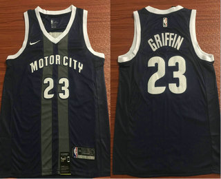 Men's Detroit Pistons #23 Blake Griffin Black Nike 2019 New Season Swingman City Edition Jersey