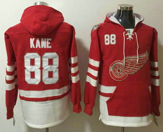 Men's Detroit Red Wings #88 Patrick Kane NEW Red Pocket Stitched NHL Pullover Hoodie
