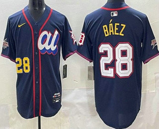 Men's Detroit Tigers #28 Javier Baez Navy 2025 All Star Limited Jersey