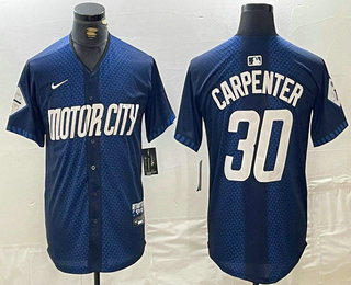 Men's Detroit Tigers #30 Kerry Carpenter 2024 Navy City Connect Cool Base Limited Stitched Jersey