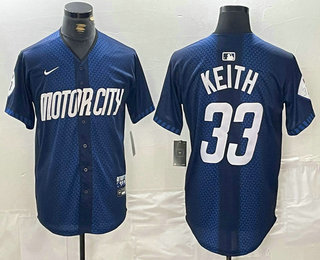 Men's Detroit Tigers #33 Colt Keith 2024 Navy City Connect Cool Base Limited Stitched Jersey