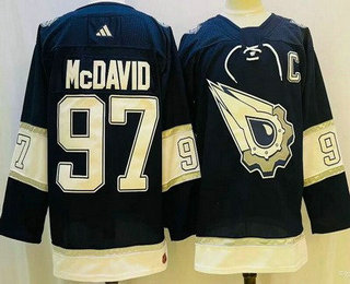 Men's Edmonton Oilers #97 Connor McDavid Navy 2022 Reverse Retro Authentic Jersey