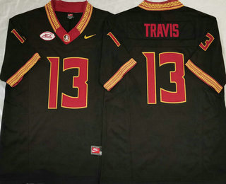 Men's FSU Florida State Seminoles #13 Jordan Travis Black FUSE College Stitched Jersey