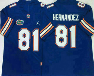 Men's Florida Gators #81 Aaron Hernandez Blue 2017 Vapor Untouchable Stitched Nike NCAA Jersey