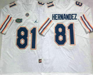 Men's Florida Gators #81 Aaron Hernandez White 2017 Vapor Untouchable Stitched Nike NCAA Jersey