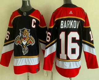 Men's Florida Panthers #16 Aleksander Barkov Navy 2021 Reverse Retro Authentic Jersey