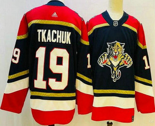 Men's Florida Panthers #19 Matthew Tkachuk Navy 2021 Reverse Retro Authentic Jersey