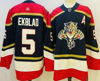 Men's Florida Panthers #5 Aaron Ekblad Navy 2021 Reverse Retro Authentic Jersey