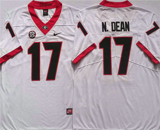 Men's Georgia Bulldogs #17 Nakobe Dean White 2021 Vapor Untouchable Limited Stitched Nike Jersey