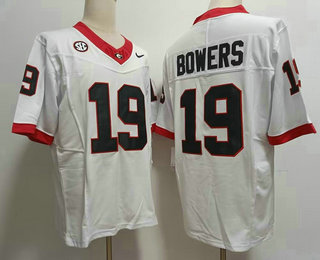 Men's Georgia Bulldogs #19 Brock Bowers White FUSE College Football Jersey