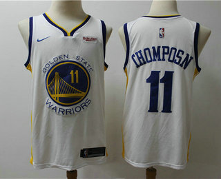 Men's Golden State Warriors #11 Klay Thompson White 2019 Nike Swingman NEW Rakuten Logo Stitched NBA Jersey