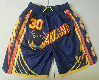 Men's Golden State Warriors #30 Stephen Curry Black 2022 NBA Finals Champions Just Don Swingman Shorts