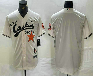 Men's Houston Astros Blank Cream Cactus Jack Cool Base Jersey