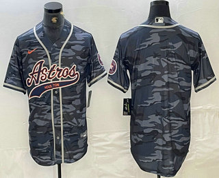 Men's Houston Astros Blank Gray Camo Cool Base Stitched Jersey