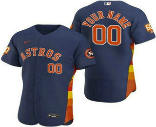 Men's Houston Astros Customized Navy 60th Anniversary Authentic Jersey