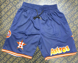 Men's Houston Astros Navy Blue 3 Pockets Stitched Shorts
