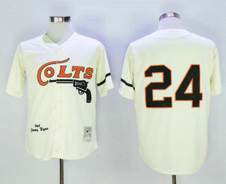 Men's Houston Colt .45s #24 Jimmy Wynn 1964 Cream Mitchell & Ness Throwback Jersey