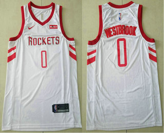 Men's Houston Rockets #0 Russell Westbrook New White 2018 Nike Swingman ROKiT Stitched NBA Jersey