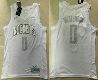 Men's Houston Rockets #0 Russell Westbrook White 2020 MVP Nike Swingman Stitched NBA Jersey