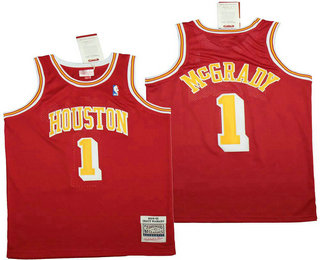 Men's Houston Rockets #1 Tracy McGrady Red 2004-05 Hardwood Classics Soul Swingman Throwback Jersey