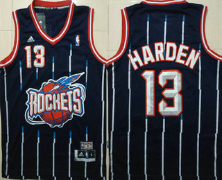 Men's Houston Rockets #13 James Harden Navy Blue Hardwood Classics Soul Swingman Throwback Jersey