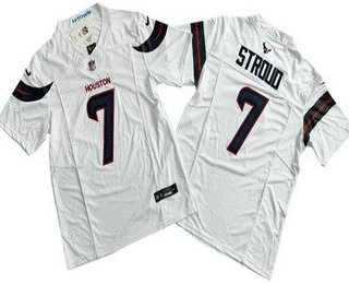 Men's Houston Texans #7 CJ Stroud White Limited White 2024 FUSE Vapor Jersey