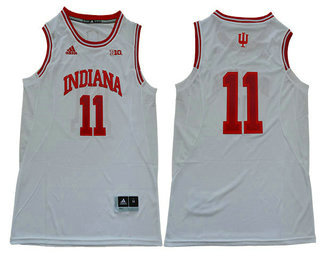 Men's Indiana Hoosiers #11 Isiah Thomas White College Basketball Jersey