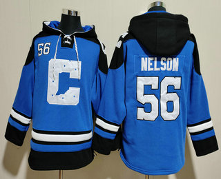 Men's Indianapolis Colts #56 Quenton Nelson Blue Ageless Must Have Lace Up Pullover Hoodie