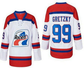 Men's Indianapolis Racers #99 Wayne Gretzky White Authentic Jersey
