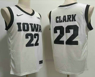 Men's Iowa Hawkeyes #22 Caitlin Clark White College Basketball Jersey