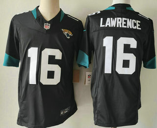 Men's Jacksonville Jaguars #16 Trevor Lawrence Black 2023 FUSE Vapor Limited Stitched Jersey