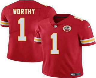 Men's Kansas City Chiefs #1 Xavier Worthy Limited Red Vapor Jersey