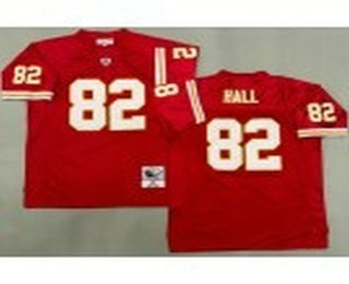 Men's Kansas City Chiefs #82 Dante Hall Red 2002 Throwback Jersey