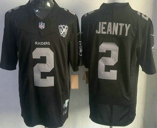 Men's Las Vegas Raiders #2 Ashton Jeanty Limited Black Fashion FUSE Vapor Jersey